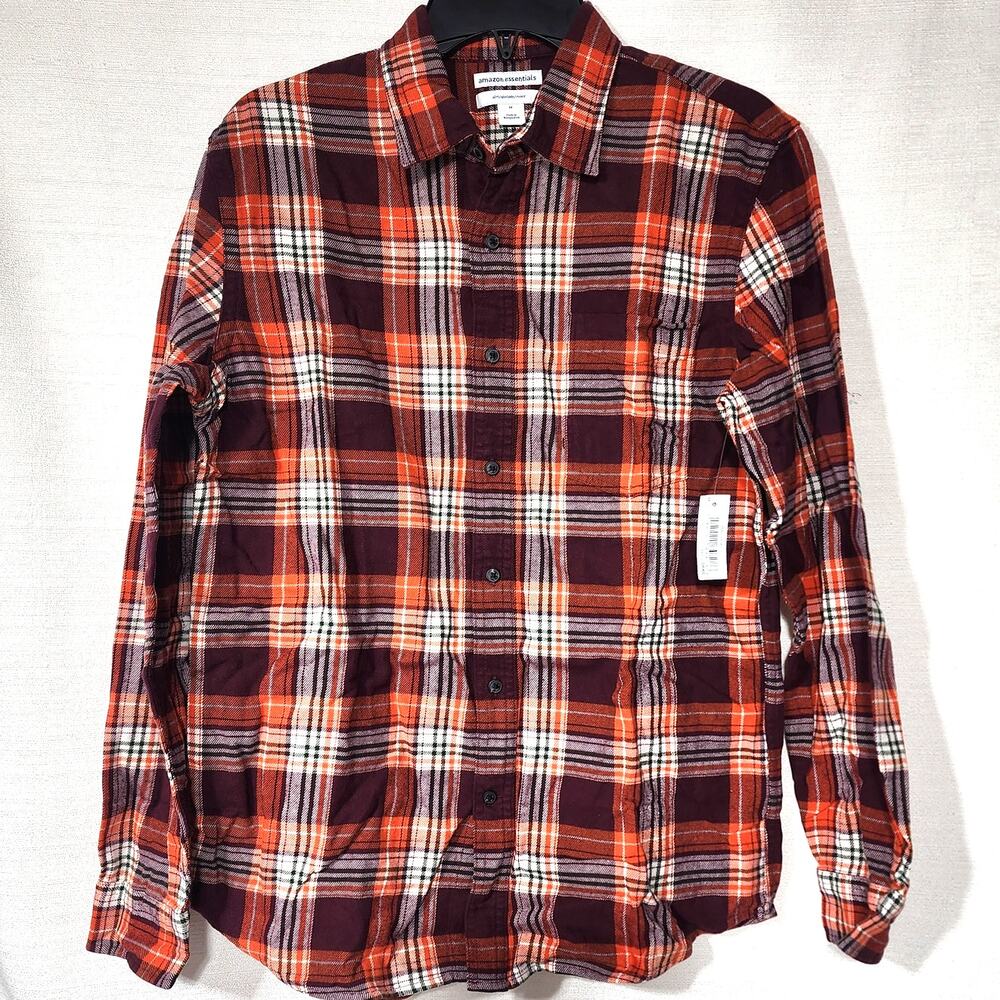 Men's Button Down Regular Fit Long Sleeve Plaid Flannel Shirts size medium